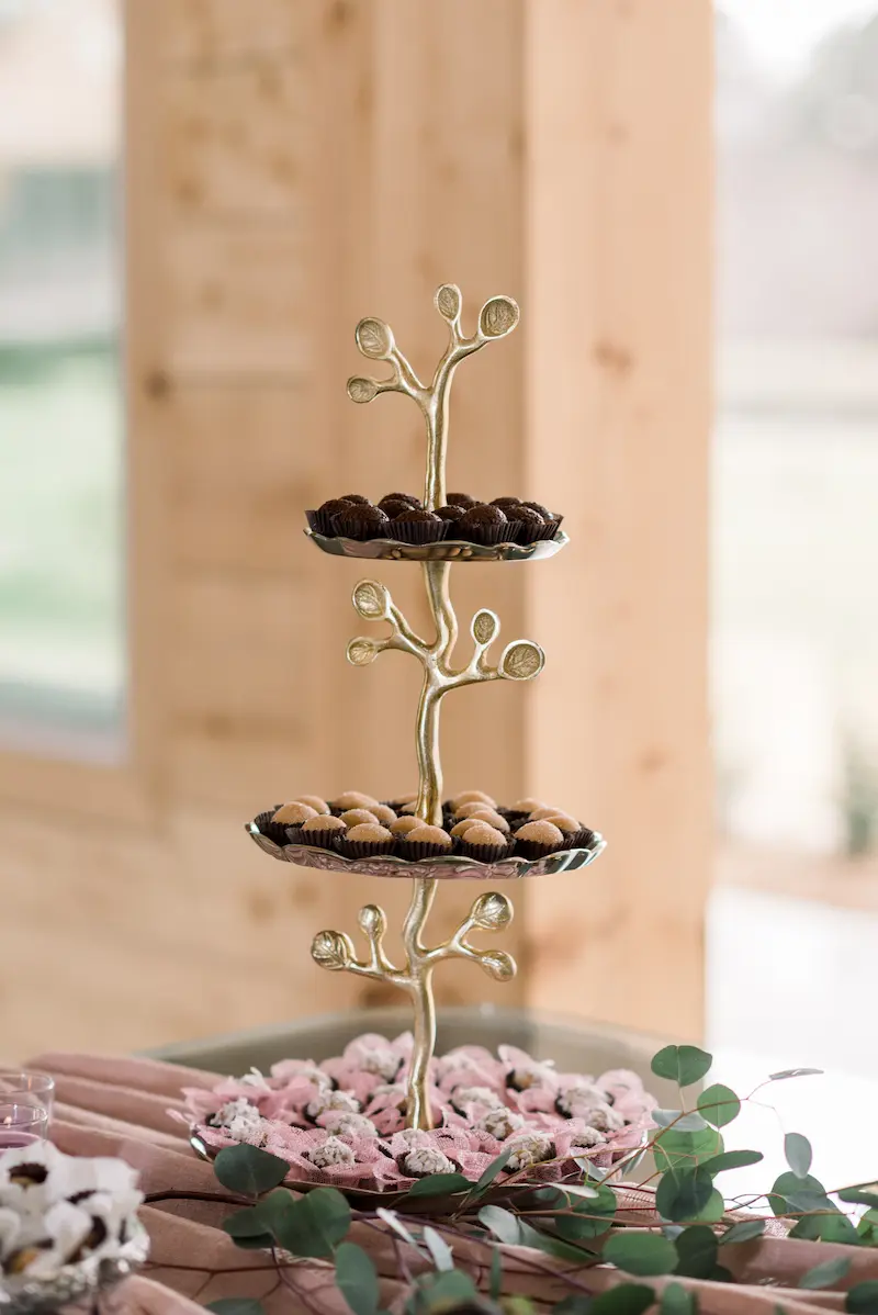 Brigadeiros on a tray at a wedding in Chapel Hill North Carolina.